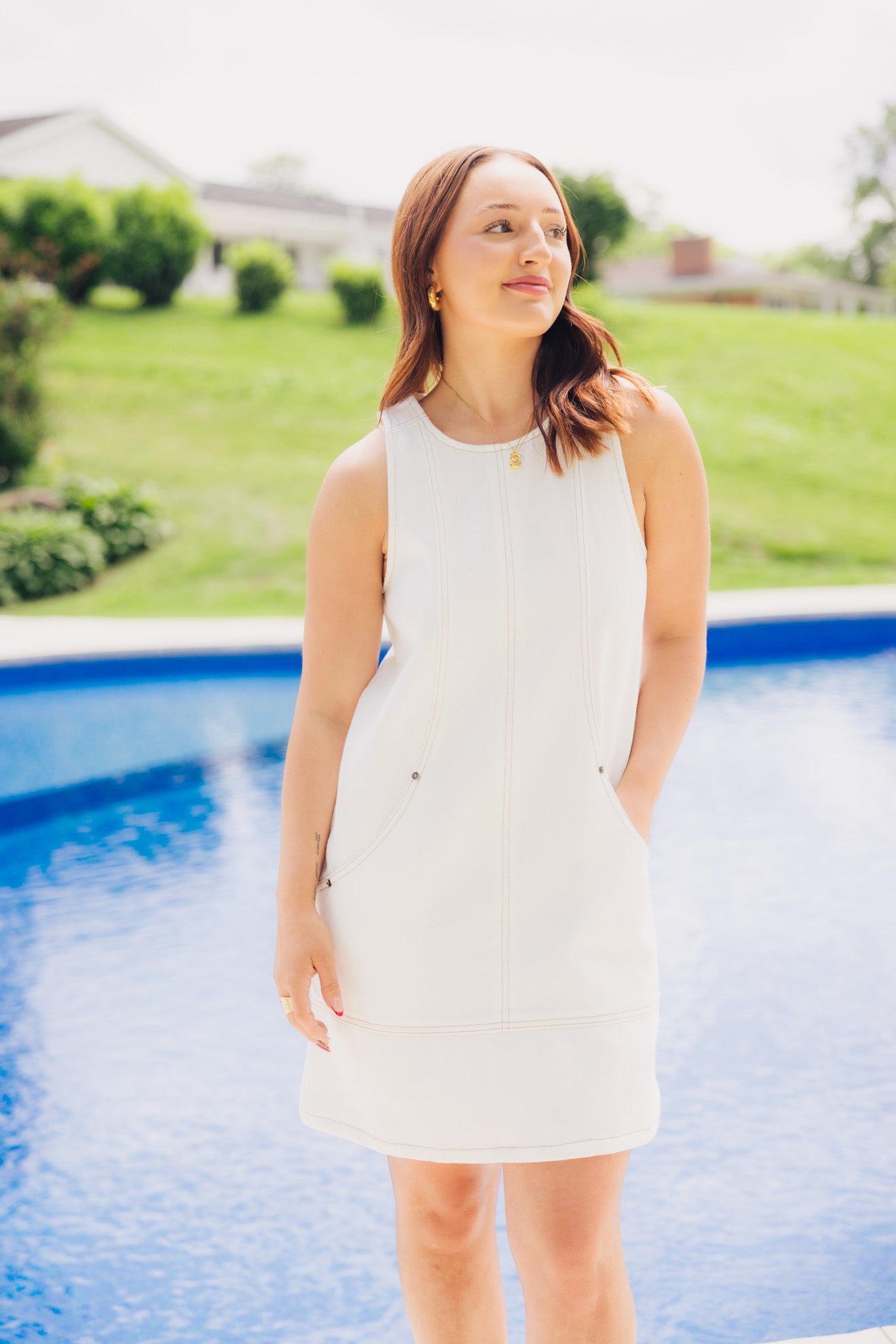 White Denim Mini Dress